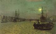 Atkinson Grimshaw London Bridge, Half Tide oil on canvas